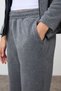 Gray Melange Thick Soft Textured Stand Collar Standard Fit Embroidered Fleece Women's Tracksuit Set -95339 - 6