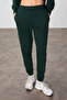 Pine Green Compact Cotton Thick Smooth Textured Stand Collar Standard Fit Women's Tracksuit Set - 95340 - 5