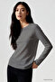 Standard Fit Basic O Neck 3 Pack Black-White-Grey Melange Women's T-Shirt - 97312 - 3