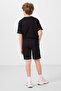 Black Cotton Oversize Fit Woven Lightweight Flexible Chino Boy Shorts Suit - 11279 - 7