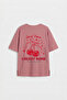 Gül Kurusu Comfortable Short Sleeve Printed Girls' T-Shirt - 75176 - 4