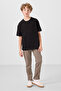 Black Cotton Soft Textured Oversize Basic Boy's T-Shirt - 11297 - 2