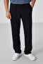 Black Surface Textured Comfortable Form Palazzo Men's Trousers - 82164