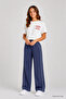 Petrol Piping Detailed Basic Palazzo Girls' Sweatpants - 75195 - 3