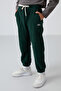 Pine Green Thick Soft Textured Standard Fit Embroidered Fleece Boys' Tracksuit Bottoms - 11220 - 4