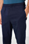 Navy Blue Standard Fit Woven Light Flexible Chino Men's Trousers - 82179 - 5