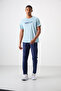 Light Blue Breathable Textured Slim Flexible Standard Fit Men's Performance T-Shirt - 88385 - 2