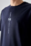 Navy Blue Cotton Thick Soft Textured Oversize Fit Printed Men's T-Shirt - 88373 - 2