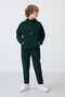 Boy's Fleece Sweatshirt - Pine Green, Embroidered, Thick Soft Textured, Standard Fit - 11230 - 2