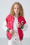Viva Red Cotton Furry Inside Soft Textured Standard Fit Embroidered Girls College Jacket - 75163 - 4
