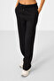 Black Soft Textured Hooded Standard Fit Women's Tracksuit Tunic Set - 95348 - 6