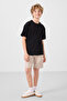 Black-Stone Cotton Oversize Fit Woven Lightweight Flexible Chino Boy Shorts Suit - 11276