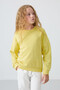 Yellow Cotton Fleece Inside, Soft Textured, Comfortable Fit, Embroidered Girls' Sweatshirt - 75150 - 3