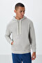 Stone Cotton Thick Fleece Soft Textured Comfort Fit Embroidered Men's Sweatshirt - 88419
