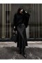 Kraşlı Satin Skirt - Black |   F1915 - Black