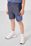 Dark Blue-Denim Navy Blue Cotton Oversize Fit Woven Light Stretch Chino Boy Shorts Suit - 11275 - 6