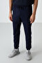 Indigo Cotton Soft Textured Comfort Fit Embroidered Men's Jogger - 82123