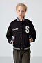 Black Cotton Furry Inside Soft Textured Standard Fit Embroidered Girls College Jacket - 75163 - 2