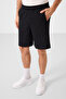 Black Standard Fit Woven Lightweight Stretchy Chino Men's Shorts - 81289 - 4