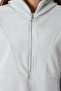 Stone Thick Soft Textured Hooded Standard Fit Embroidered Fleece Women's Sweatshirt -97286 - 2