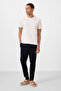 Navy Blue Standard Fit Woven Lightweight Stretchy Chino Men's Trousers - 82180 - 3