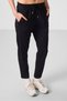 Black Soft Textured Hidden Zipper Skinny Leg Women's Trousers - 94668 - 5