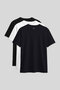 Standard Fit Basic O Neck 3 Pack Black-White-Navy Blue Women's T-Shirt - 97311