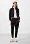 Black Hooded Zippered Standard Fit Women's Tracksuit Set - 95328