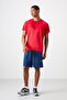 Red Breathable Textured Slim Fit Standard Fit Men's Performance T-Shirt - 88391 - 3