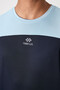 Navy Blue Breathable Textured Slim Flexible Standard Fit Men's Performance T-Shirt - 88386 - 3