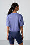 Lilac Breathable Textured Thin Flexible Standard Fit Women's T-Shirt - 97284 - 7