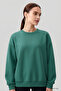 سويت شيرت نسائي من Sea Green Basic O Neck قصة فضفاضة - 97053 - 3