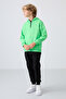 Standard Fit Basic 2-Pack Black-Grey Melange Boys' Tracksuit Bottom - 11224 - 2