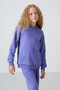 Lilac Cotton Soft Textured Standard Fit Embroidered Girls' Tracksuit Set - 75162 - 6