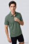 Light Green Comfortable Form Soft-Textured Polo Collar Men's T-Shirt - 88496 - 3