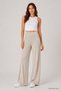 Beige Comfort Fit Wide Leg Corsage Palazzo Women's Trousers - 94681 - 2