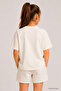 Ecru Comfortable Short Sleeve Printed Girls' T-Shirt - 75174 - 3
