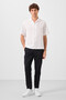 Black Standard Fit Woven Lightweight Stretchy Chino Men's Trousers - 82177