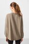 Dark Beige Soft Textured O Neck Oversize Women's Tunic Sweatshirt - 97303 - 5