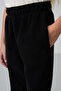 Black Thick Soft Textured Standard Fit Embroidered Fleece Girl's Tracksuit Bottom - 75155 - 3