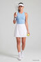 White Women's Tennis Skirt with High Waist Tight Leggings - 94691 - 3