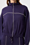 Dark Purple Soft Textured Stand Collar Comfortable Fit Elastic Women's Tracksuit Set - 95349 - 6