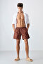 Brown Quick-Dry Standard Fit Men's Swim Shorts - 81237 - 3