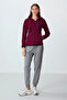 Erguvan Thick Soft Textured Hooded Standard Fit Embroidered Fleece Women's Sweatshirt -97287 - 5