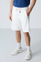 Ecru Cotton Thick Soft Textured Standard Fit Basic Men's Shorts - 81276 - 4