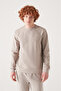 Men's Gray Crew Neck Cotton 2 Thread Non-Brushed Comfort Fit Sweatshirt E001200