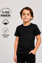 Boy's 100% Cotton Ribbed Black T-Shirt 7018