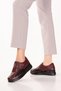 Genuine Leather Bone Protrusion Special Filled Heel Casual Shoes Nhr.1033 Claret Red - 3