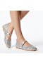 Silver Bead Embroidered Tulle Women's Ballerinas - 4