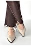 Beige Women's Heeled Shoes - 3